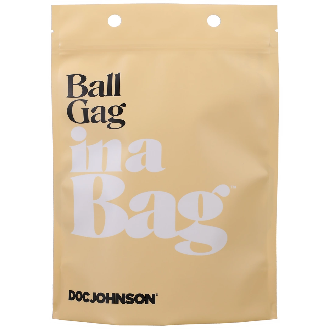 Doc Johnson Ball Gag Vegan Leather Adjustable Black 55mm