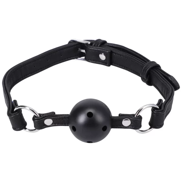 Doc Johnson Ball Gag Regulowany pasek oddychajÄ…ca kulka czarna