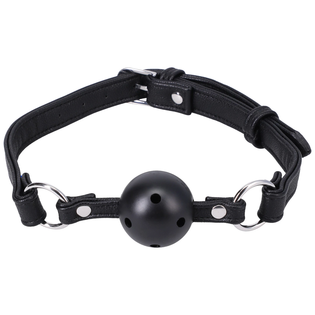 Doc Johnson Ball Gag Regulowany pasek oddychajÄ…ca kulka czarna