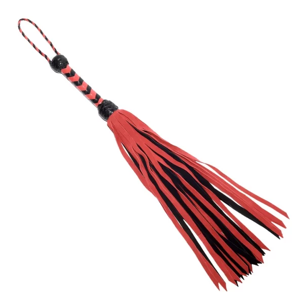 Prowler RED Flogger Black Red - Skorzany Model z PlecionÄ… RÄ…czkÄ… 84 cm