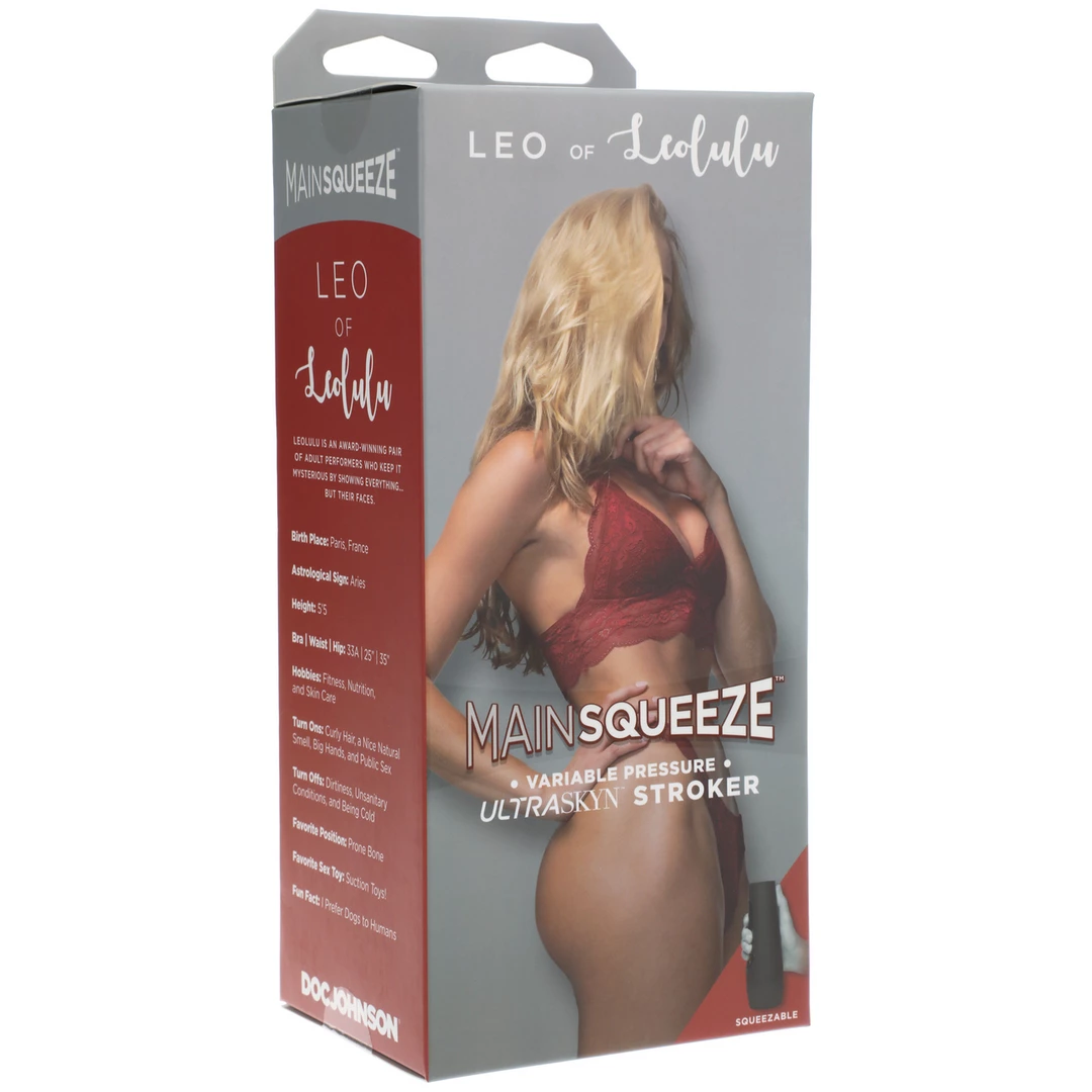 Doc Johnson Main Squeeze Leo ULTRASKYN Intimate Device Hard Case combines adjustable pressure for comfortable