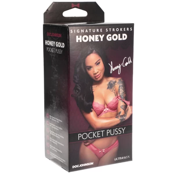Doc Johnson Honey Gold ULTRASKYN Compact Intimate Trainer Beige combines flexible elastomer and an ergonomic design for comfortable