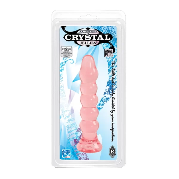 Doc Johnson Crystal Jellies - Transparentny korek anatomiczny 5-prÄ…Å¼kowy