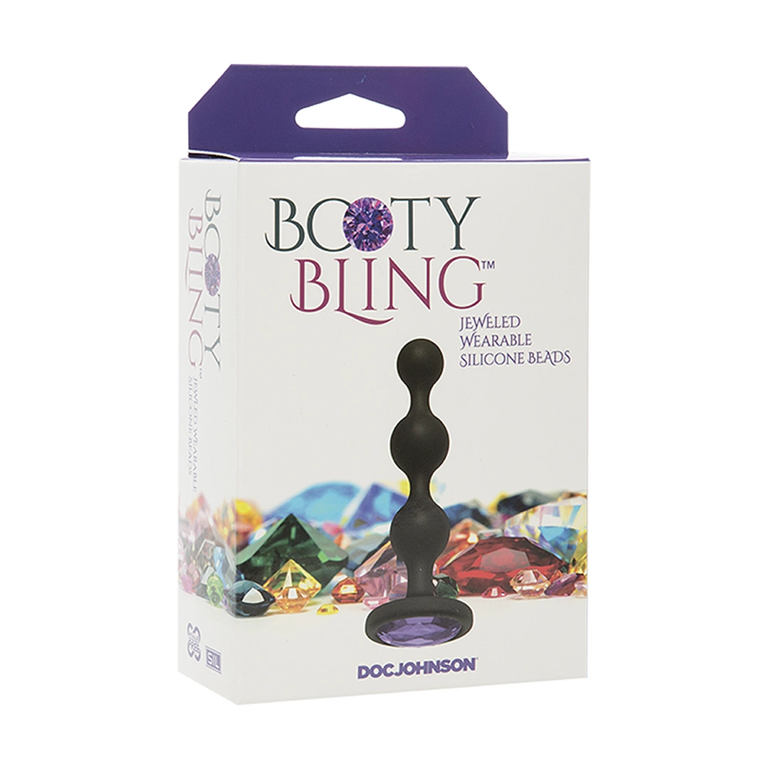 Doc Johnson Booty Bling Plug Portable silikonowy z koralikami i ozdobÄ…