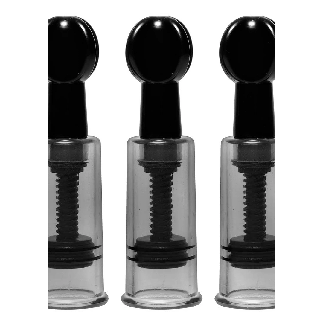XR Brands Triple Sucker - Zestaw 3 przyssawek punktowych czarny ABS