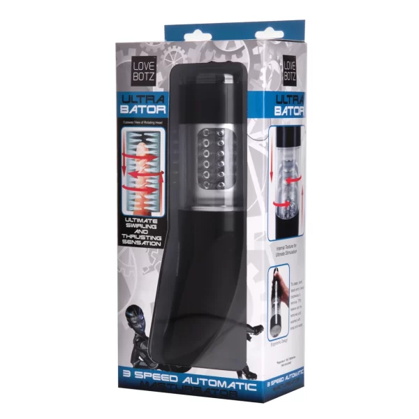 XR Brands Ultra Bator Rotating & Rising Automatic Intimate Machine. Product details include functions