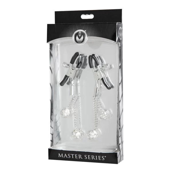 XR Brands Adjustable Nipple Clips with Rhinestone