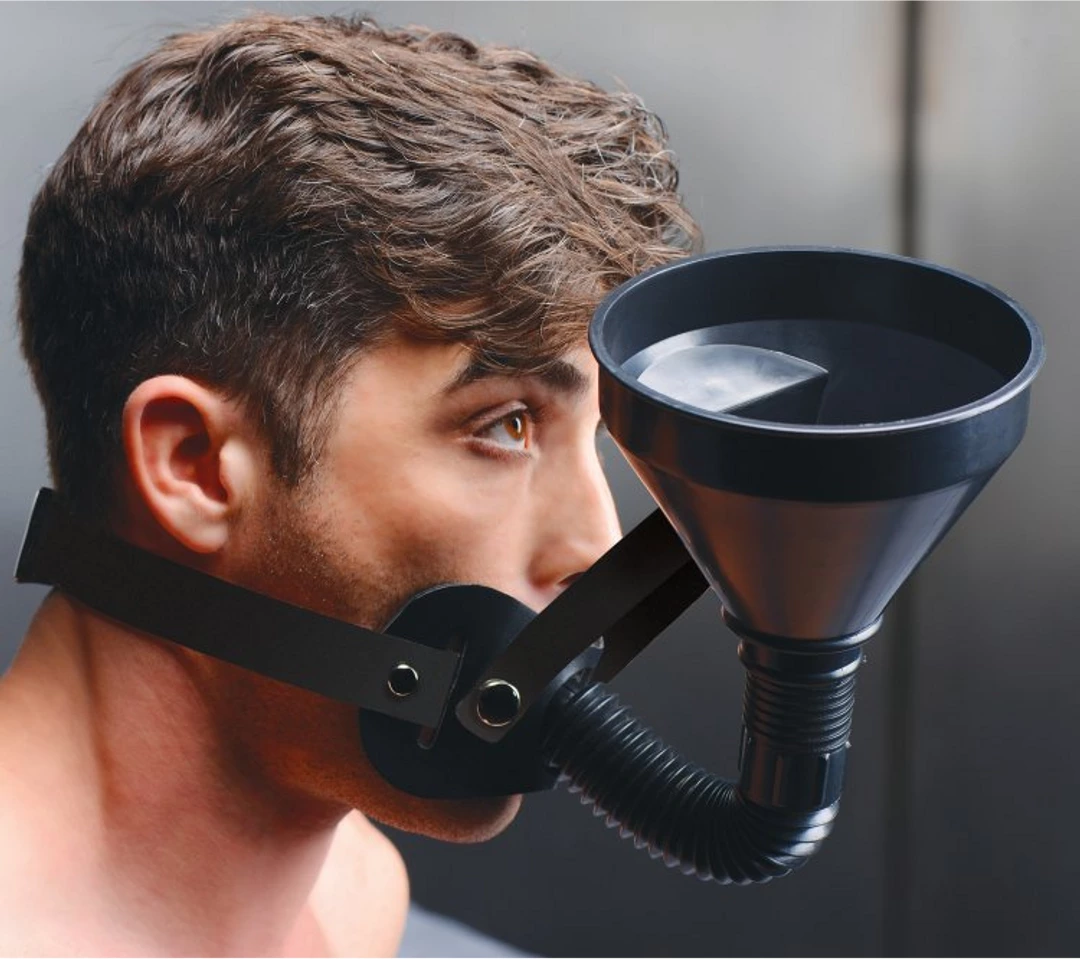 XR Brands Latrine Extreme Adjustable Funnel Gag System Black