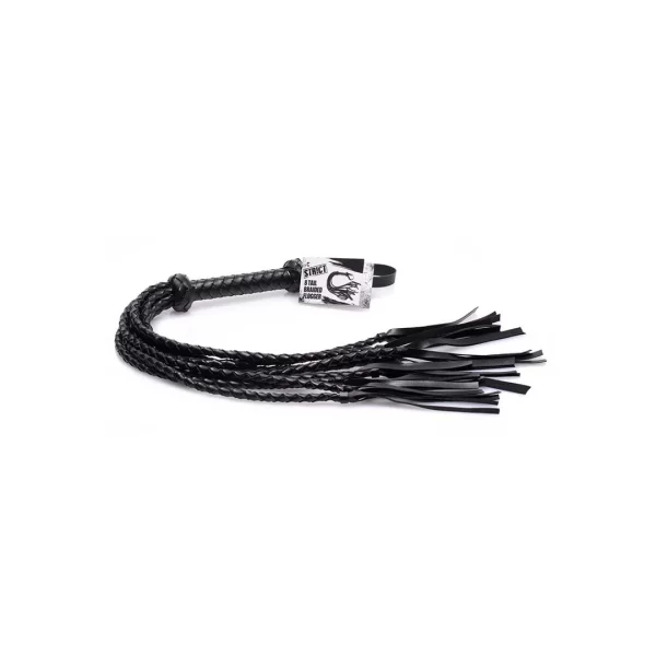 XR Brands Pleciony ChÅ‚ostacz Czarny Skora PU 86 cm