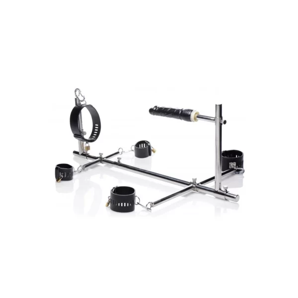 XR Brands Imprisoned Metal Restraint System with Adjustable Attachment Black - Anelma XR Brands Maszyna Do Seksu Kij Metalowy z Anatomiczną - tuote