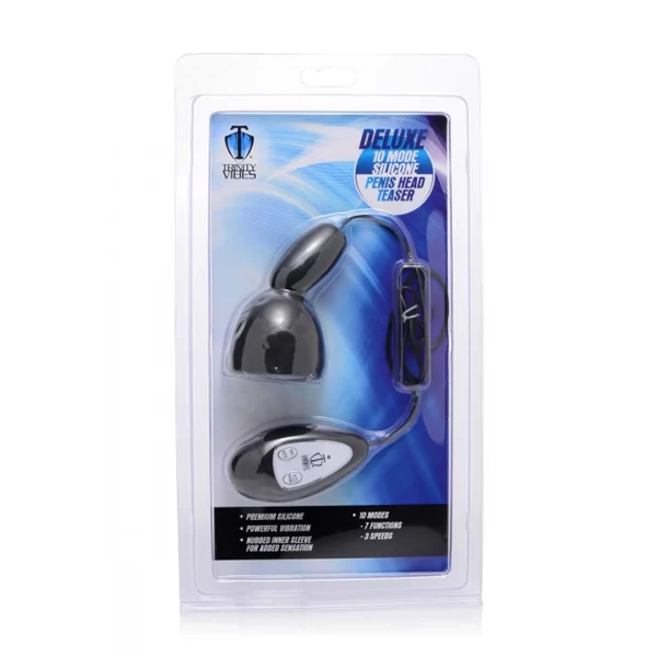 XR Brands Deluxe Silicone Head Stimulator 10-Mode Black. Automatic. Product details include functions