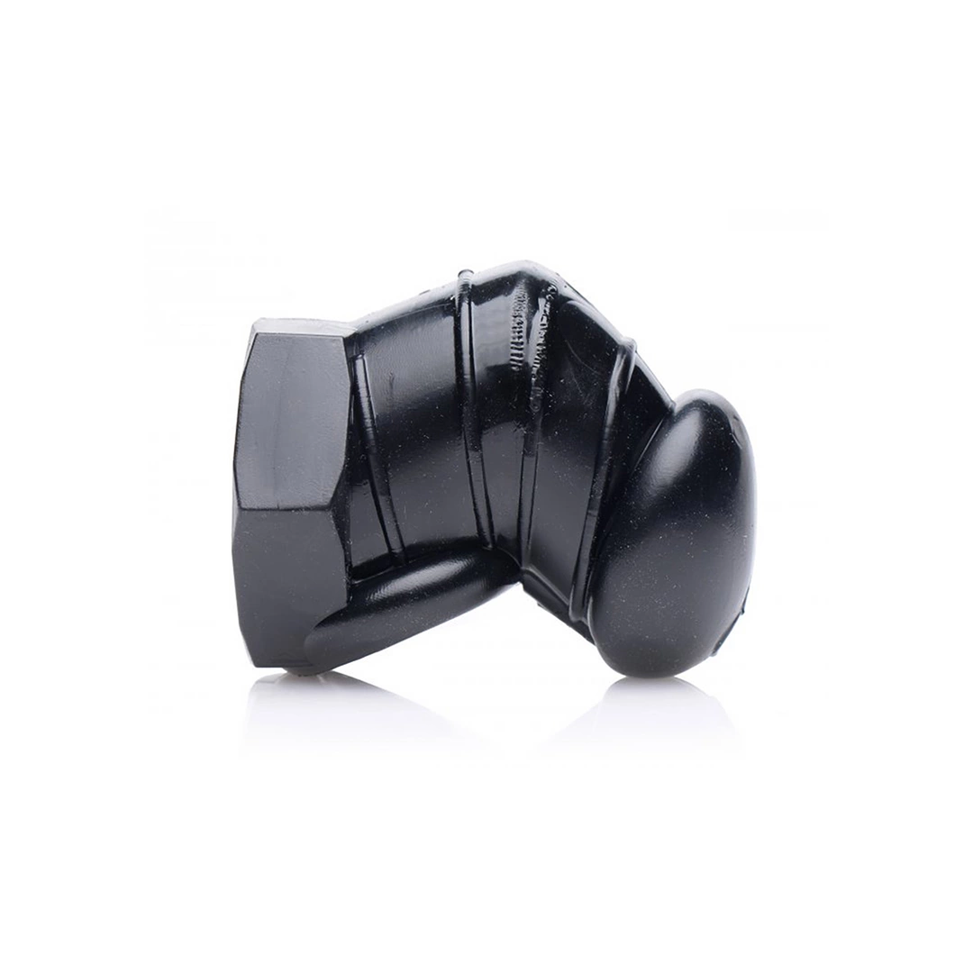 XR Brands Detained Soft Body Czarna klatka kontrolna z wypustkami