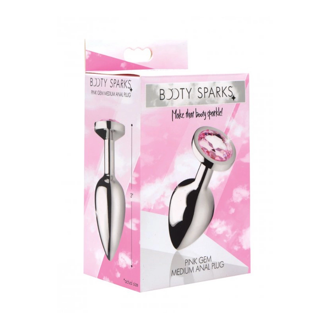 XR Brands Booty Sparks korek aluminiowy z krysztaÅ‚em serce Å›redni czerwony