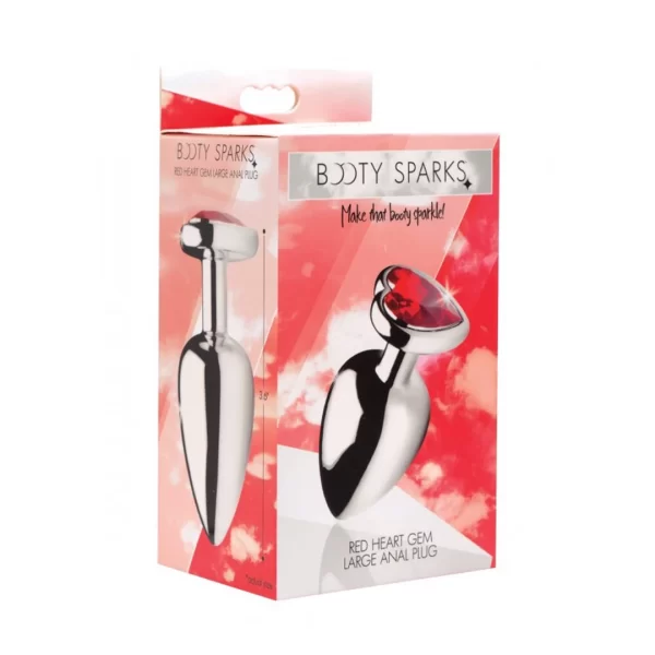 XR Brands Booty Sparks korek anatomiczny aluminium serce duÅ¼y czerwony