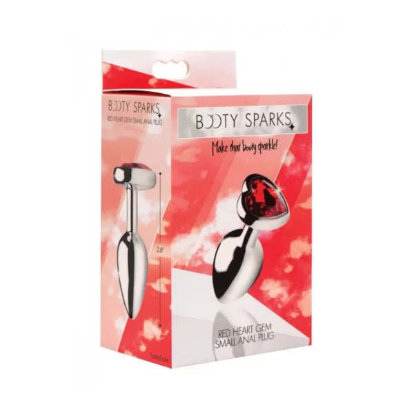 XR Brands Booty Sparks korek dekoracyjny serce czerwony maÅ‚y aluminium
