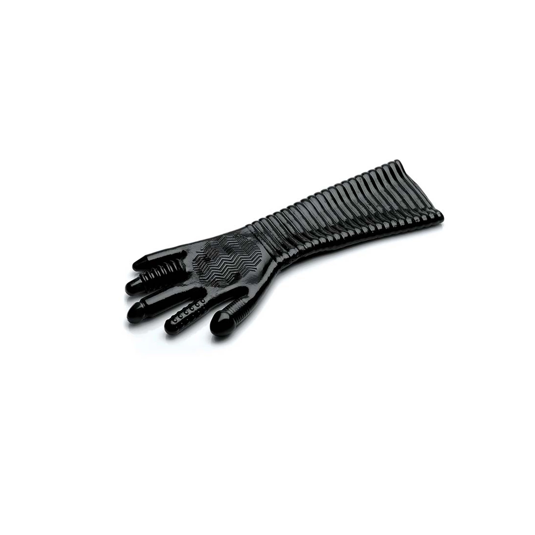 XR Brands Pleasure Fister Black Textured Glove 39cm TPR Universal. Accessories. See materials