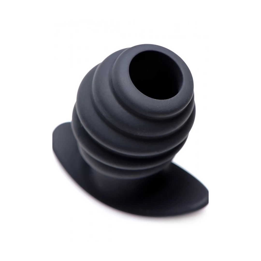 XR Brands HIVE Tunnel Plug Medium Silicone Ribbed Hollow