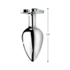 XR Brands Lucky Clover Metal Intimate Plug Medium Silver Gem. Butt plug. See functions