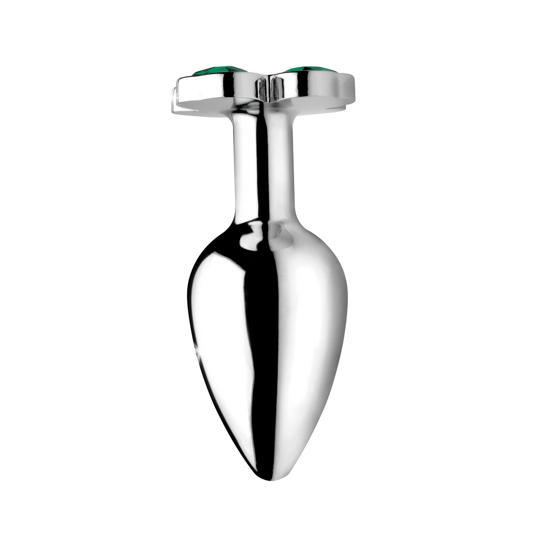 XR Brands Clover Small - Metalowy korek intymny z motywem koniczyny