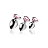 Pink Heart Aluminum Plug Set 3 Sizes - Nickel-Free