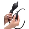 Dark Inflator Silicone Adjustable Pressure Anal Plug 4.5" Black