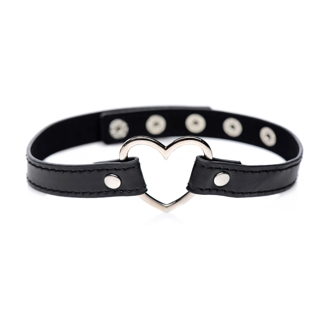 Dark Heart Chrome Heart Black Vegan Leather Adjustable