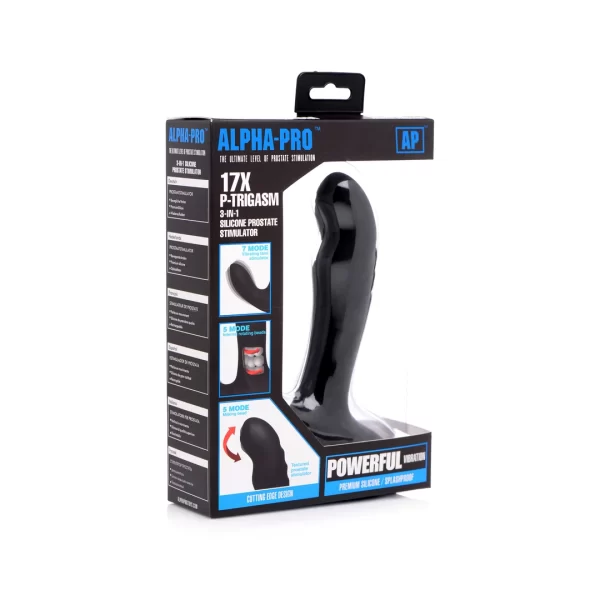 XR Brands 17x P-Trigasm silikonowy stymulator 3w1 wodoodporny