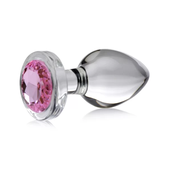 Booty Sparks Glass Plug Large - Pink Gem