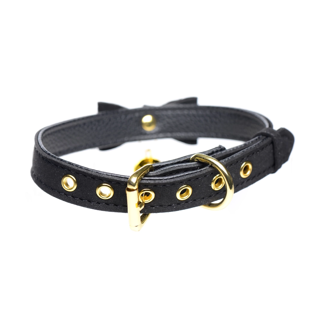 Golden Kitty Adjustable Cat Bell Collar Black/Gold by Golden