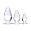 XR Brands Triple Cones Anal Plug Set 3 Sizes Transparent TPE