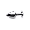 Black Heart Medium Anal Plug Aluminum Alloy Weighted Design