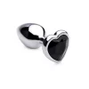 Black Heart Aluminum Intimate Plug Small - Lightweight