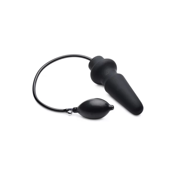 XR Brands Ass-Pand Large Inflatable Silicone Plug Black 15 cm