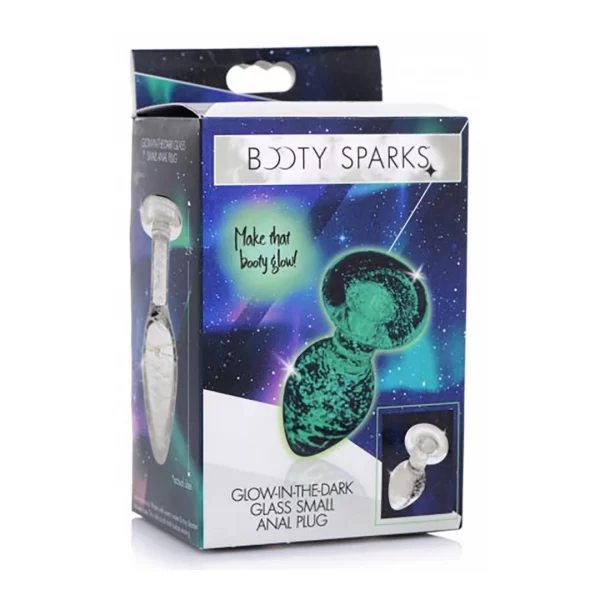 XR Brands Booty Sparks szklany korek Å›wiecÄ…cy zielony S
