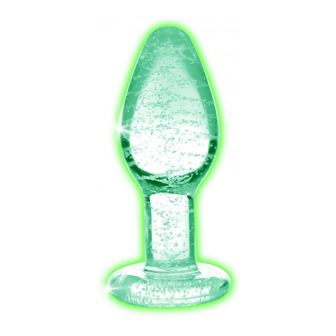 Booty Sparks Glow-In-The-Dark Glass Plug Small - Luminous Borosilicate