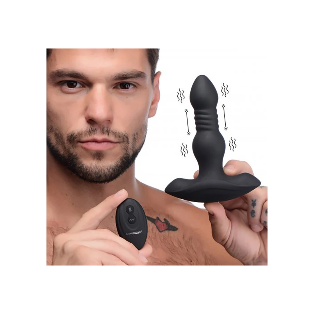 XR Brands Silicone Intimate Plug Thrusting & Vibrating