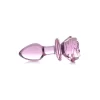 Blush Novelties Pink Rose Glass Plug Medium - Borosilicate