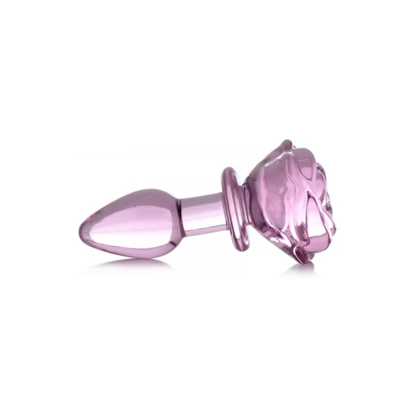 Blush Novelties Pink Rose Glass Plug Small - Borosilicate