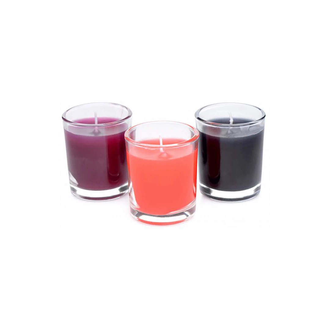 XR Brands Flame Drippers Sensation Candle Set 3-Pack Low Melting Point