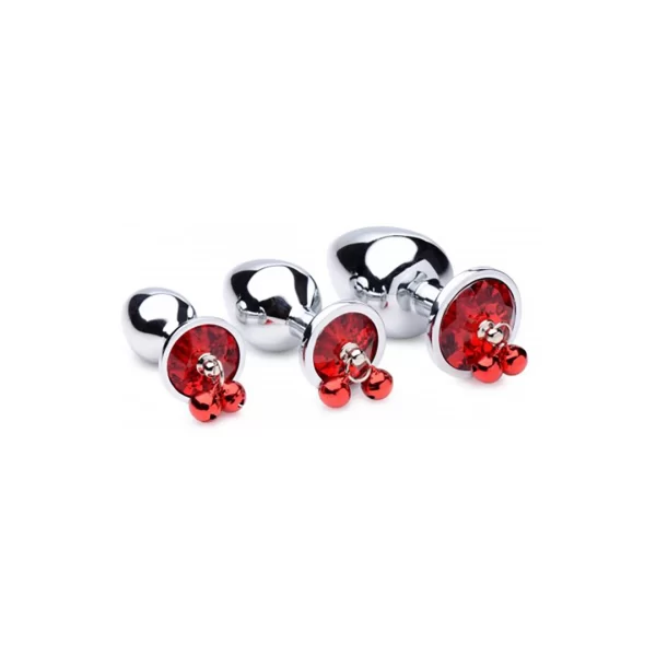 Red Gem Intimate Plug Set with Bells