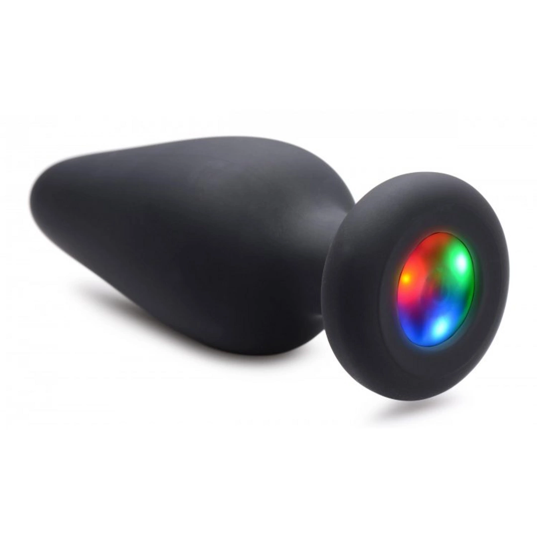 XR Brands Silicone LED Illuminated Plug Small - Multicolor Light System - Anelma XR Brands Silicone LED Illuminated Plug Small - Multicolor Light System