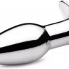 XR Brands Chrome Blast Small Metal Plug Rechargeable Vibrating Remote. Butt plug