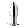 XR Brands Chrome Blast Small Metal Plug Rechargeable Vibrating Remote