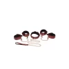 XR Brands Bondage Kit Burgundy PU Leather Adjustable 6-Piece