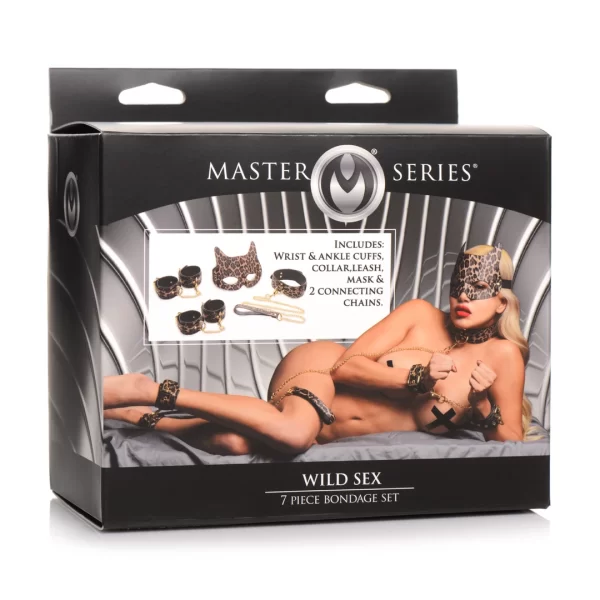XR Brands Leopard Print 7-Piece Bondage Collection Faux