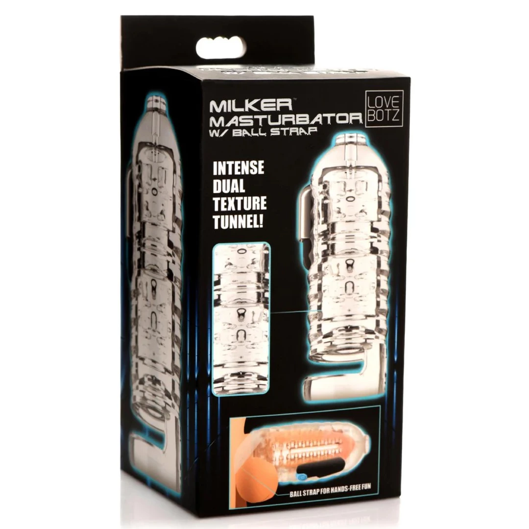 Milker Transparent TPE Intimate Device with Support Strap