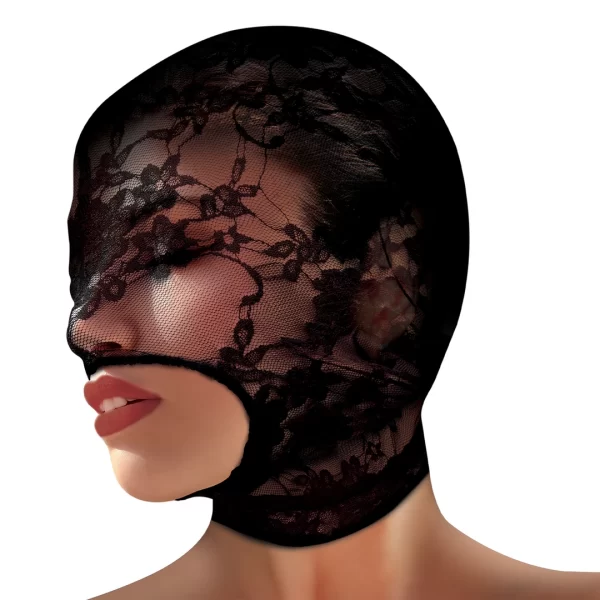 Lace Seduction Black Lace Open Mouth Mask