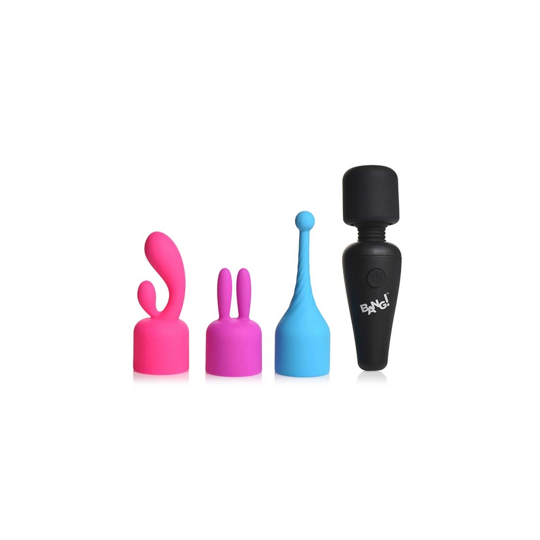 XR Brands Mini masażer rożdżkowy 3 końcowki kompaktowy USB - vibraattori