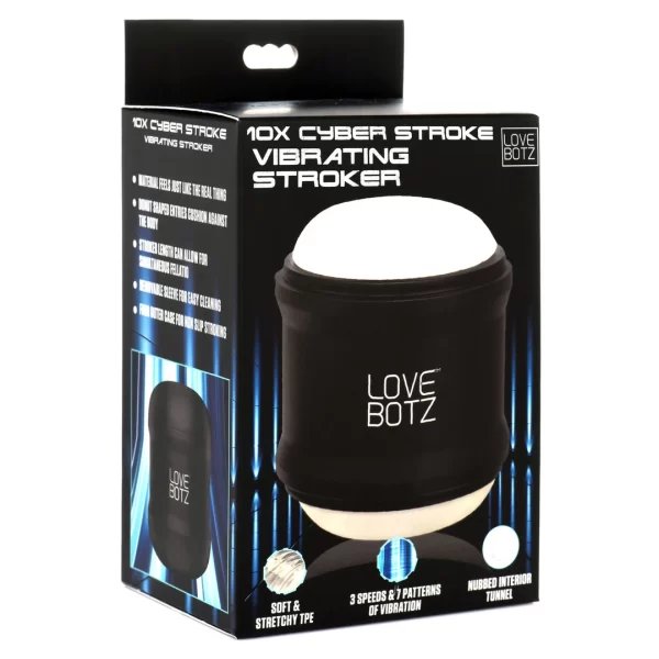 XR Brands Cyber Stroke Intimate Machine Black combines flexible elastomer and an ergonomic design for comfortable