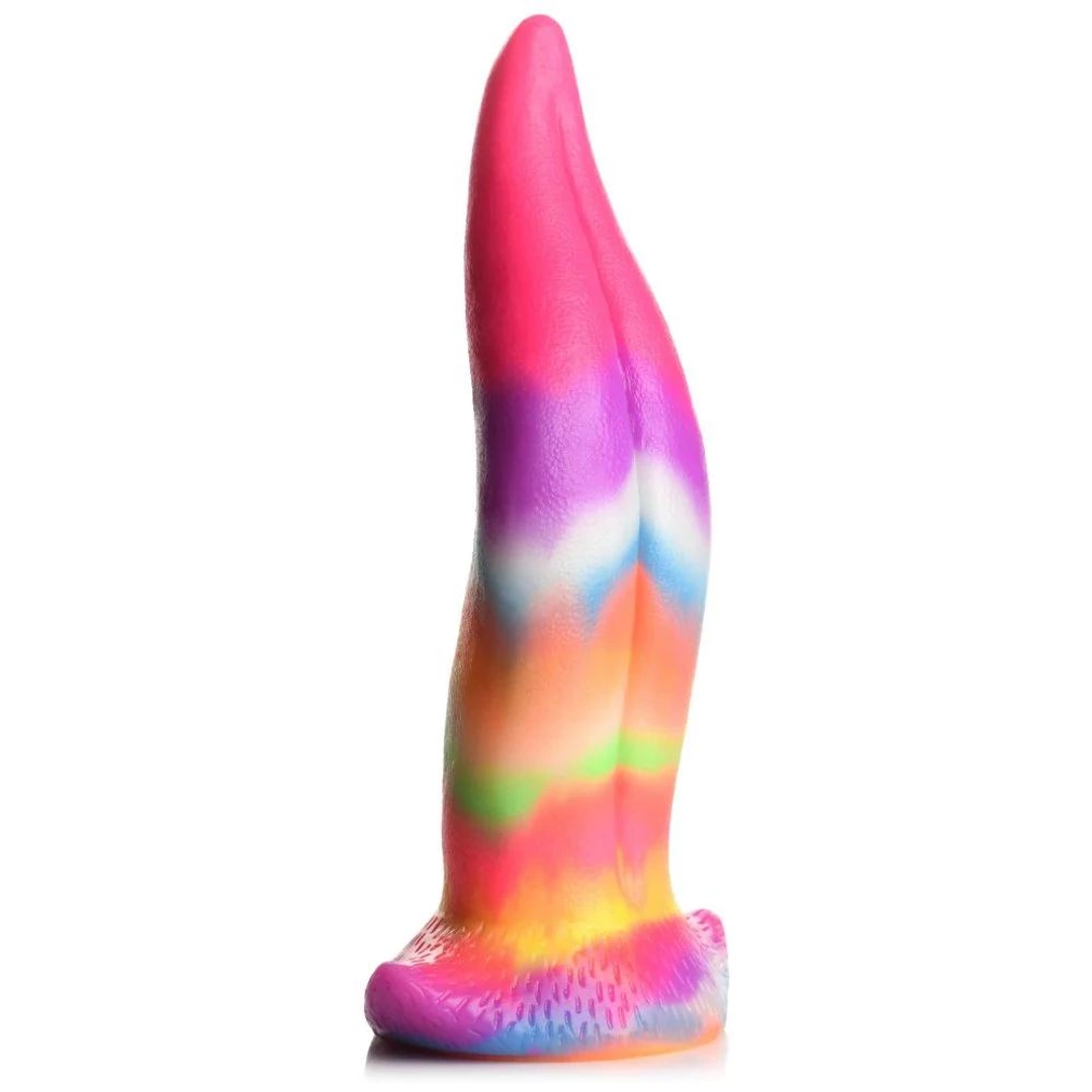 XR Brands Unicorn Tongue Silicone Glow Rainbow 18cm Intimate Device - Anelma sextoys